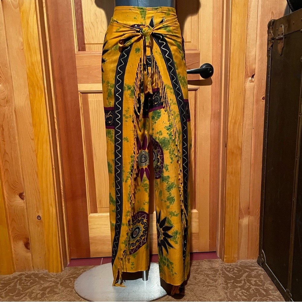 Wrap Split Leg Harem Sarong Tie Pants~Yoga Beach Dressy Adjustable Size